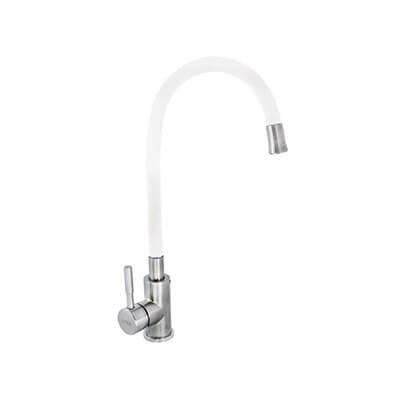 Змішувач для кухні Gerts HDF 7110 гнучкий гусак 3 Білий (114180)