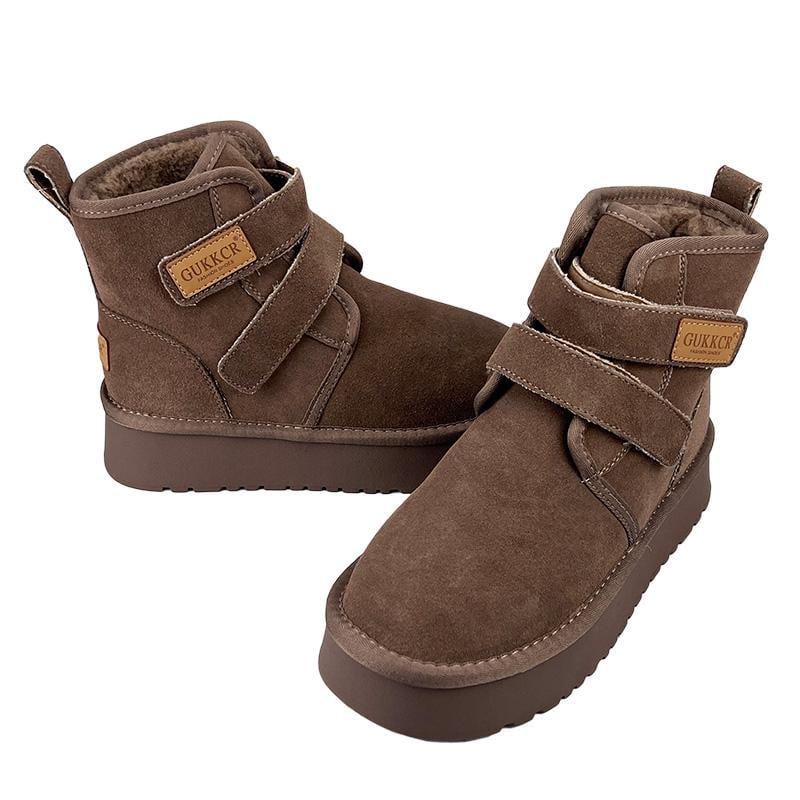 Угги женские замшевые на платформе липучка 90073 p. 38 24,5-25 см Коричневый - фото 2 Угги женские замшевые на платформе липучка 90073 p. 38 24,5-25 см Коричневый - фото 2