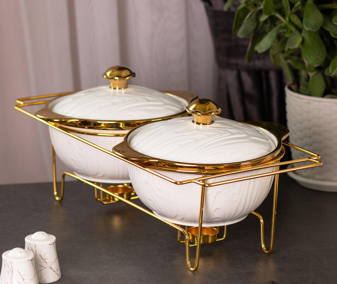 Мармит керамический на 2 секции 1,5 л 51х23х18 см