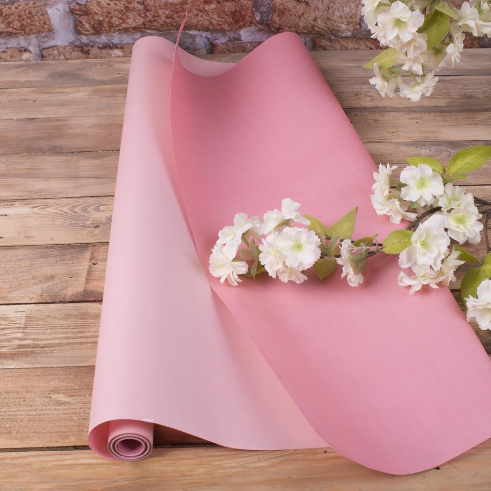 Бумага флористическая двусторонняя Нежно-розовый/Темно-розовый (215-9)