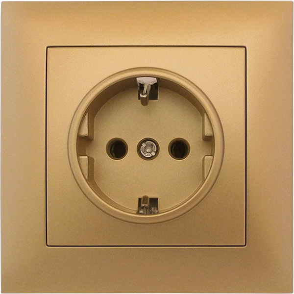 Розетка одноместная с заземлением MARSHEL IDEAL RS16-479 Gold Розетка одноместная с заземлением MARSHEL IDEAL RS16-479 Gold