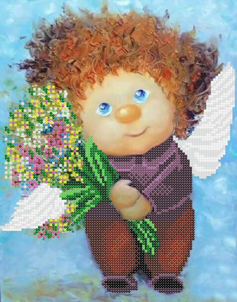 Схема вышивки бисером Милый ангел (671346057А)
