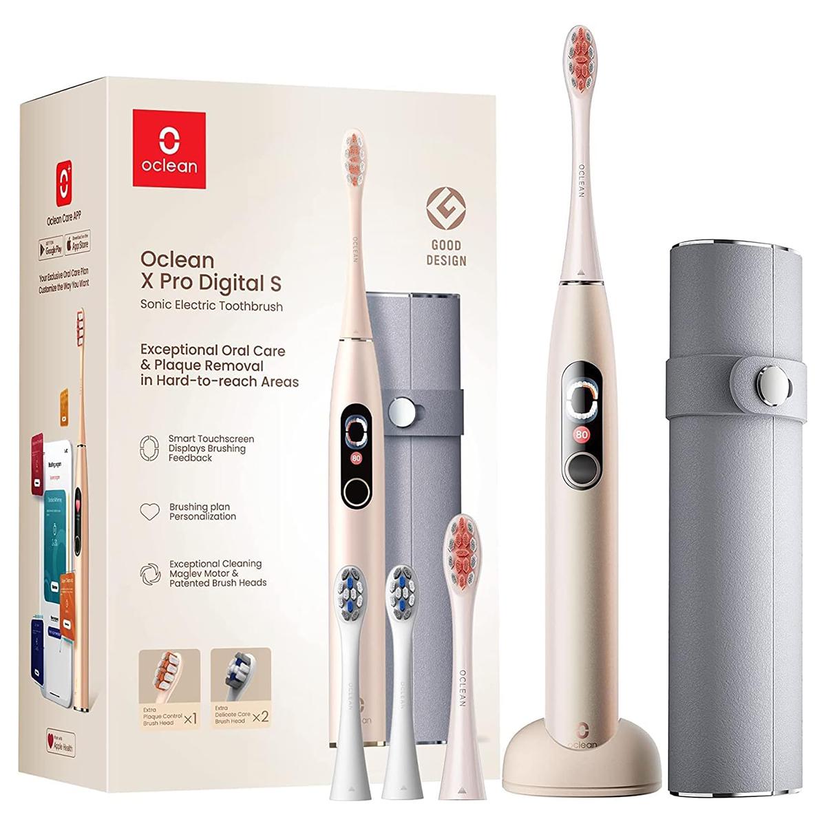 Электрическая зубная щетка умная Oclean X Pro Digital Set Electric Toothbrush Champagne Gold (00-00068318)