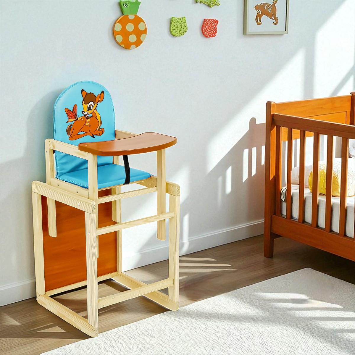 Стульчик для кормления Мася Оленeнок Бемби Голубой (№2055) - фото 2 Стульчик для кормления Мася Оленeнок Бемби Голубой (№2055) - фото 2