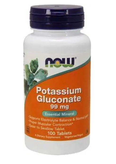 Глюконат калия Potassium Gluconate Now Foods 99 мг 100 таблеток