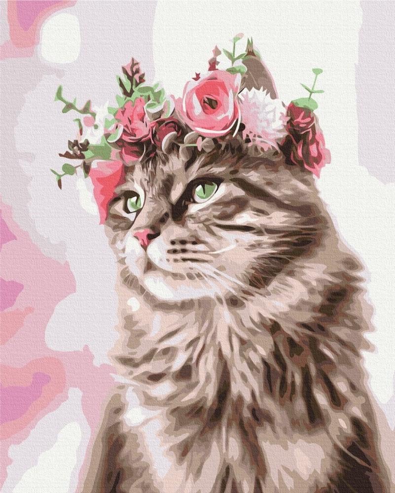 Картина по номерам SH52543 Кот в венке 40x50 см (27816)