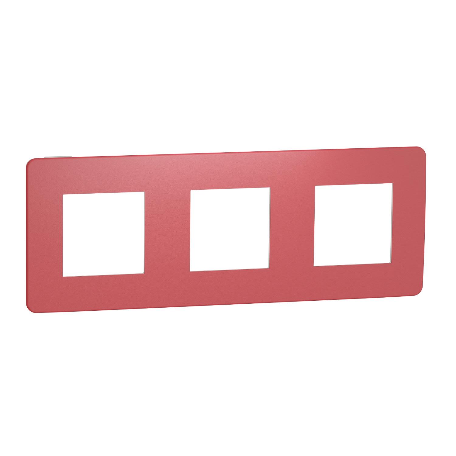 Рамка трехместная Schneider Electric Unica Studio Красный/Белый (NU280613)