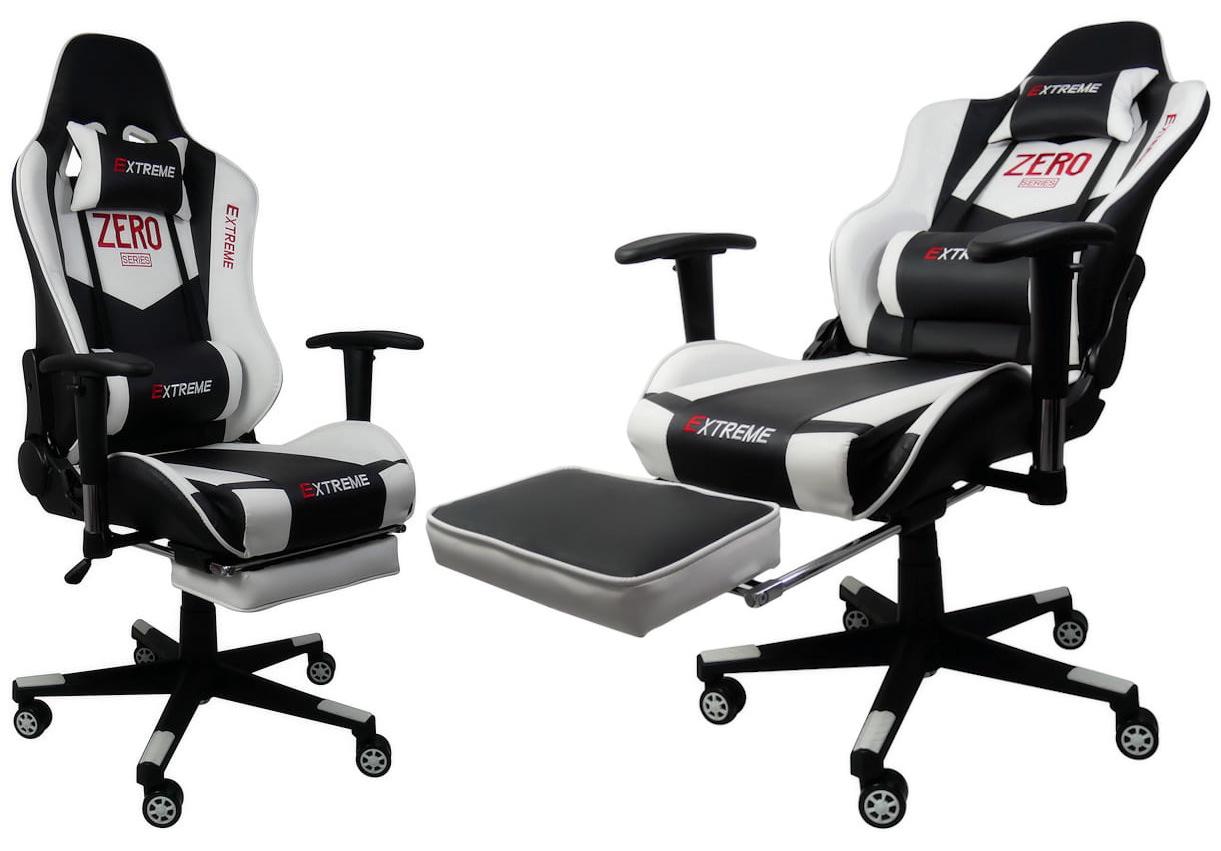 Кресло компьютерное геймерское Extreme Zero Черный/Белый (10629781) - фото 2 Кресло компьютерное геймерское Extreme Zero Черный/Белый (10629781) - фото 2