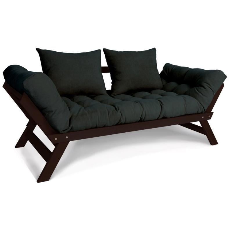 Диван-футон раскладной Woodman Allegro из массива дерева Шоколадный/Графитовый