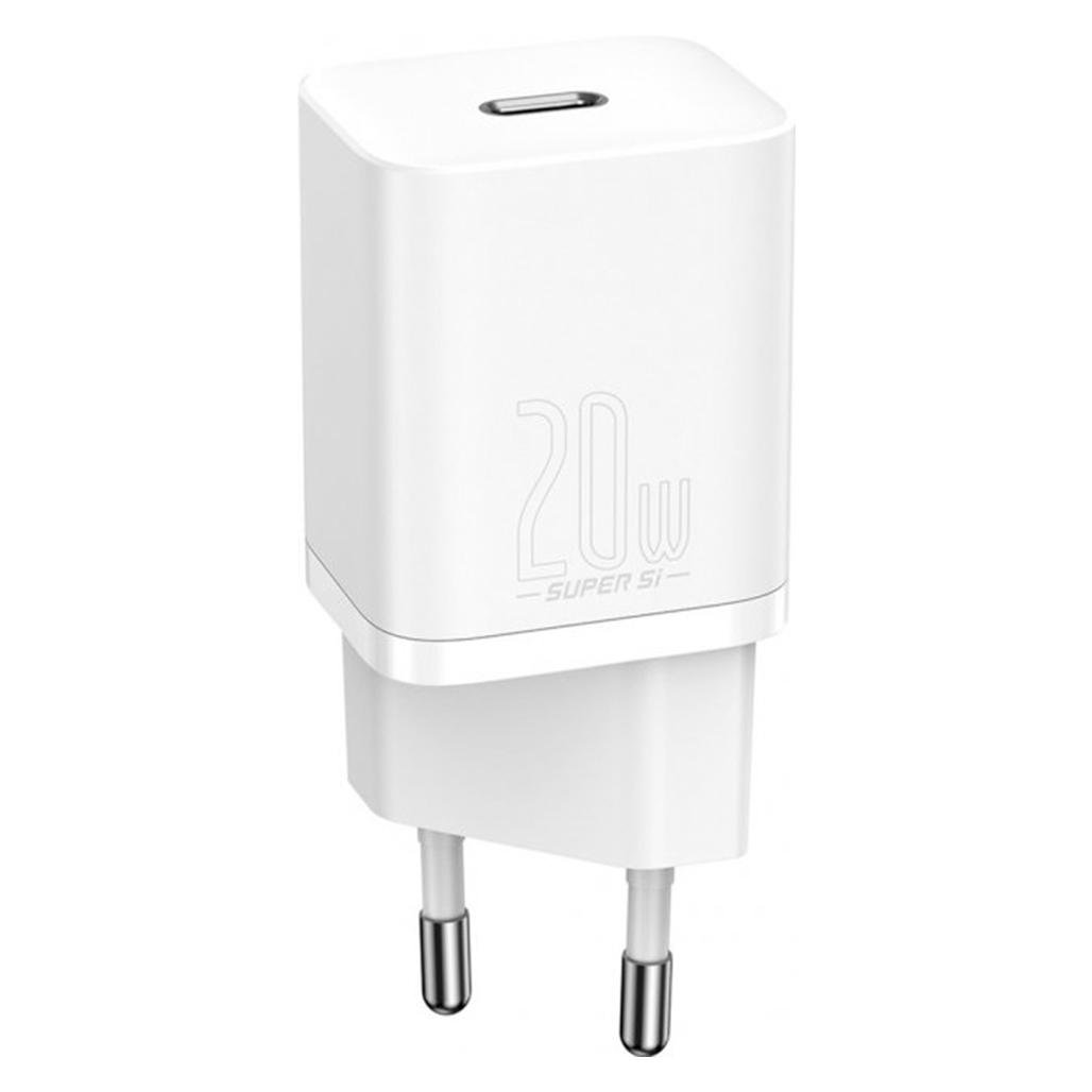 Зарядний пристрій мережевий Baseus Super Silicone PD Charger 20 W White (CCSUP-B02) Зарядний пристрій мережевий Baseus Super Silicone PD Charger 20 W White (CCSUP-B02)