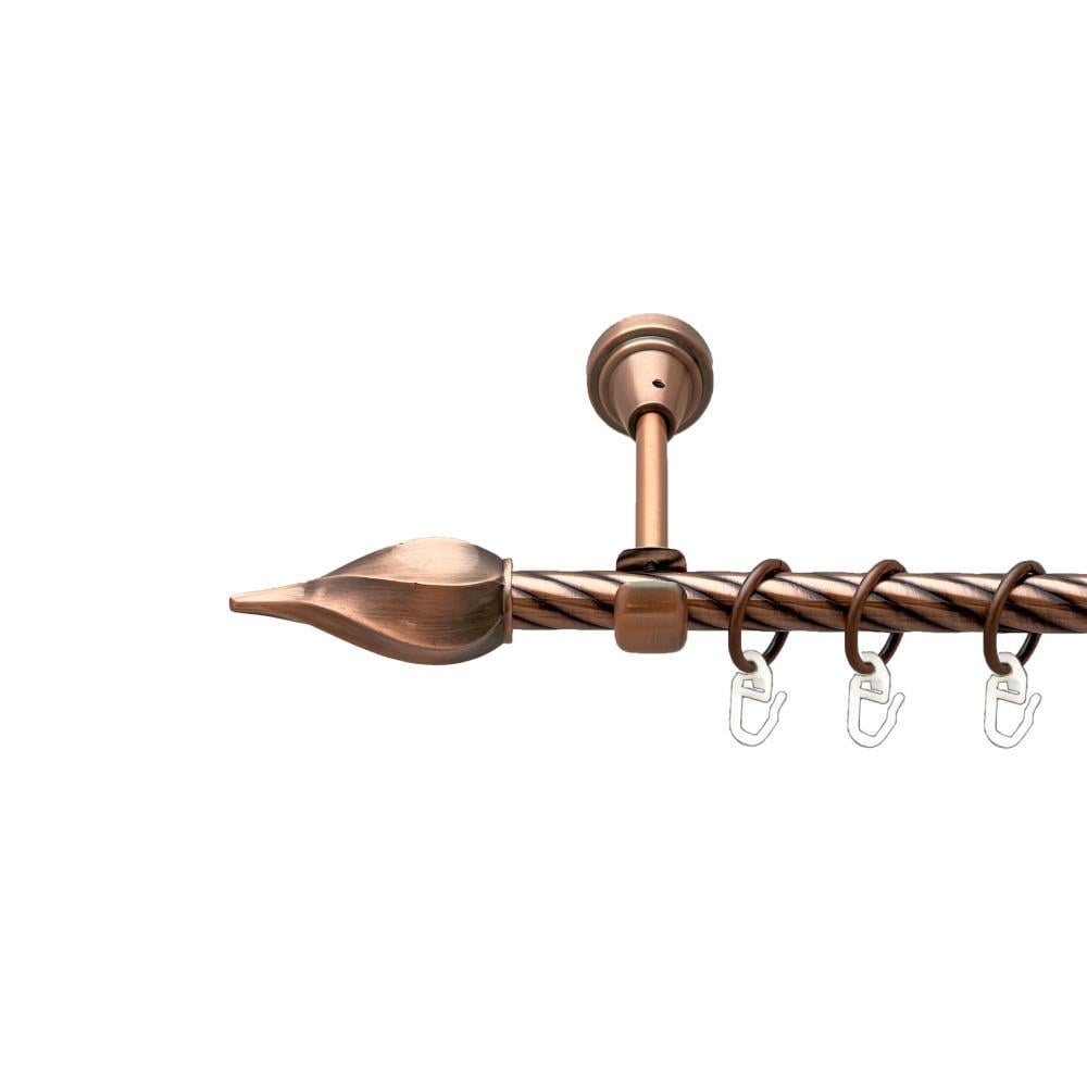 Карниз металевий Orvit Твісто однорядний відкритий/скручена труба/кільце металеве Мідь 16 мм 160 см (00-00025224)