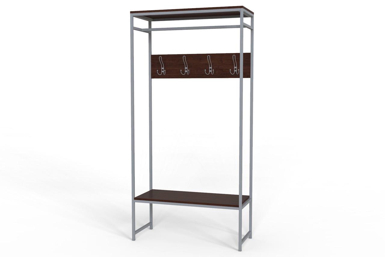 Вешалка напольная модульная Ferrum-decor Трелис 14 ДСП 16 мм 180x90x38 см Серый/Венге (FRD-105517)
