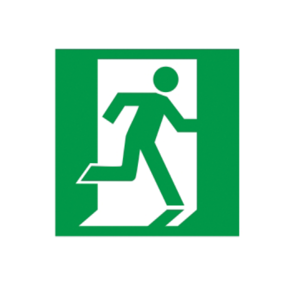 Этикетка самоклеящаяся УЭК Выход здесь правосторонний 150х150 мм (YPC30-150VZ-PSTR)