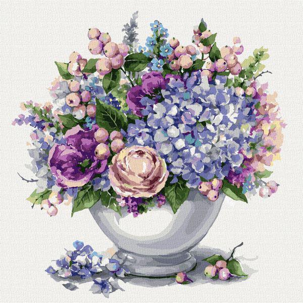 Картина по номерам Цветочный микс