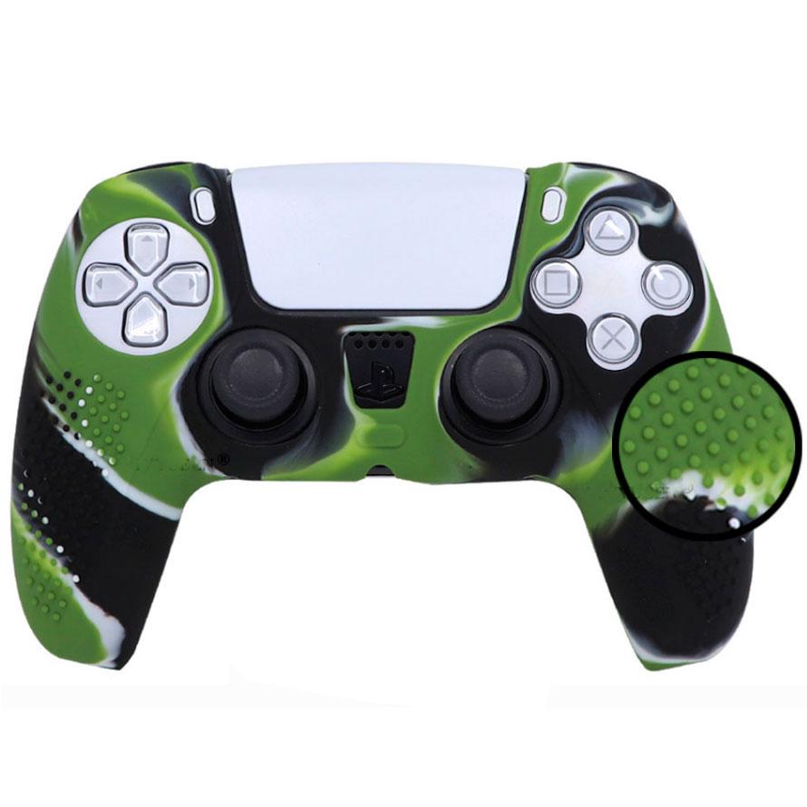 Чехол силиконовый Honson для геймпада PS5 Dualsense Зеленый камуфляж (HS-PS5310GB)