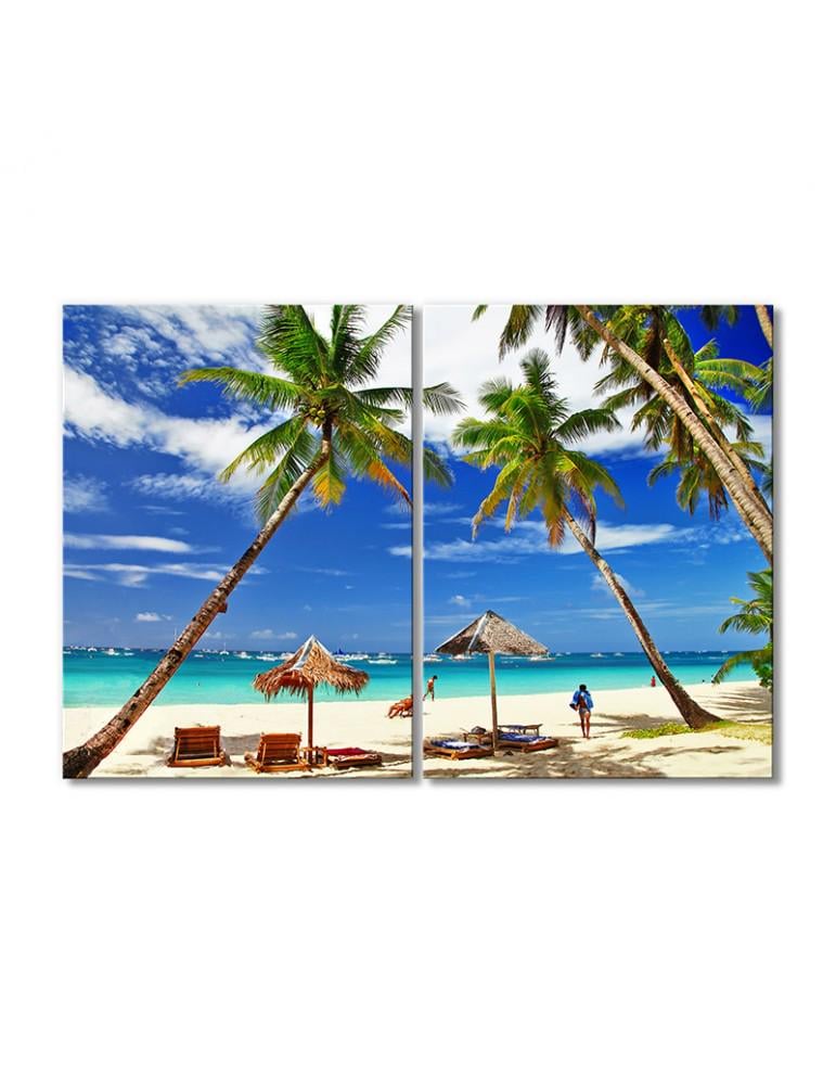 Картина модульная Пляжный отдых на Филиппинах 2 модуля 40х60 см