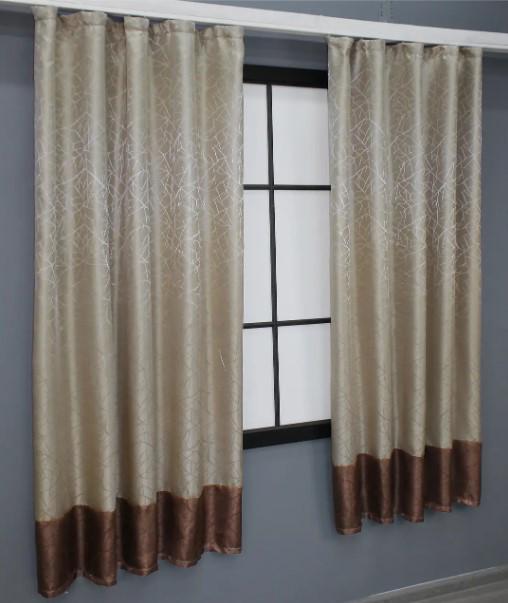 Комплект коротких штор 1,3х1,7 м 2 шт. Бежевий/Коричневий (033дк) - фото 4