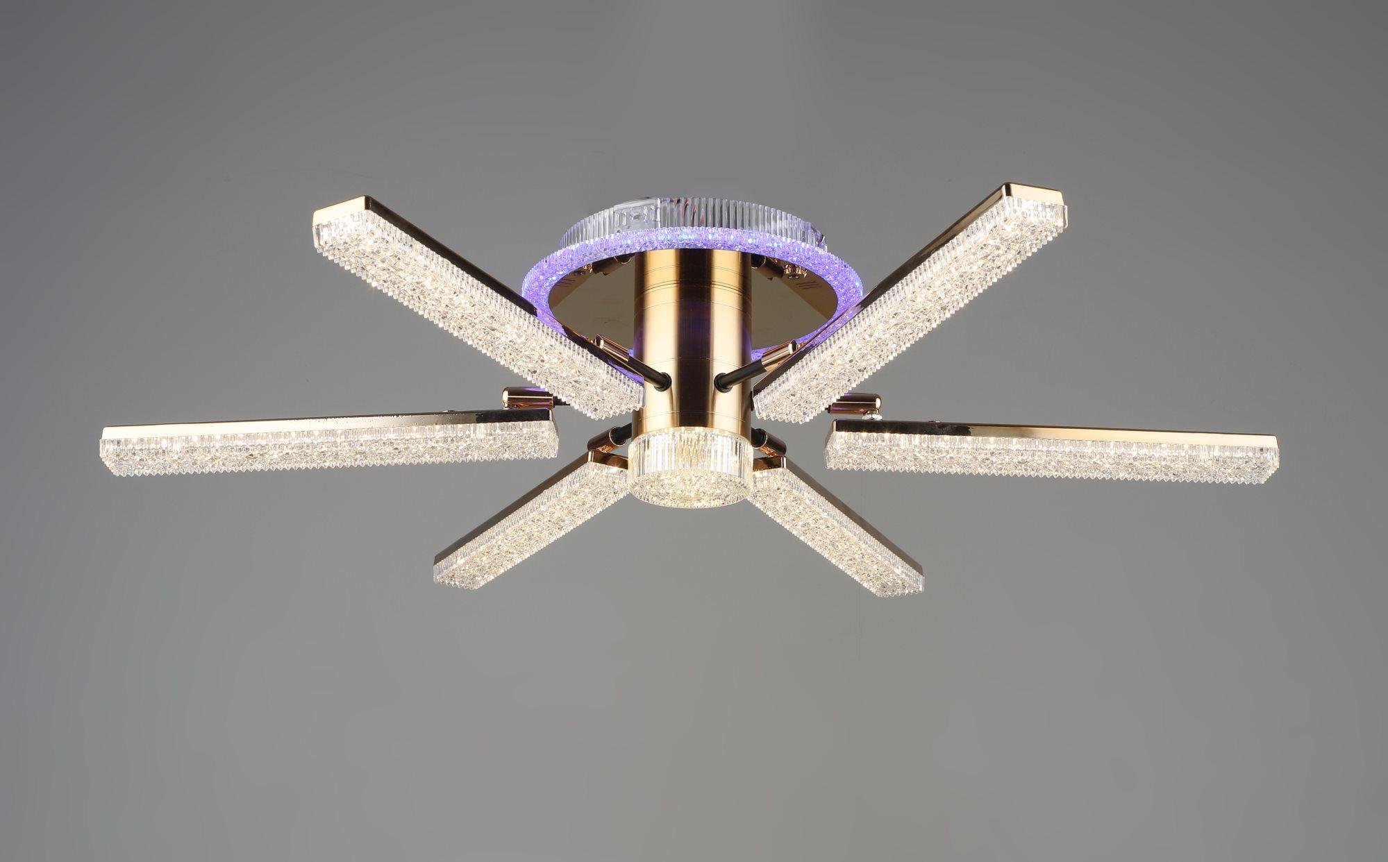 Люстра светодиодная акриловая Sirius B YH1005/6 GD/BK 76W