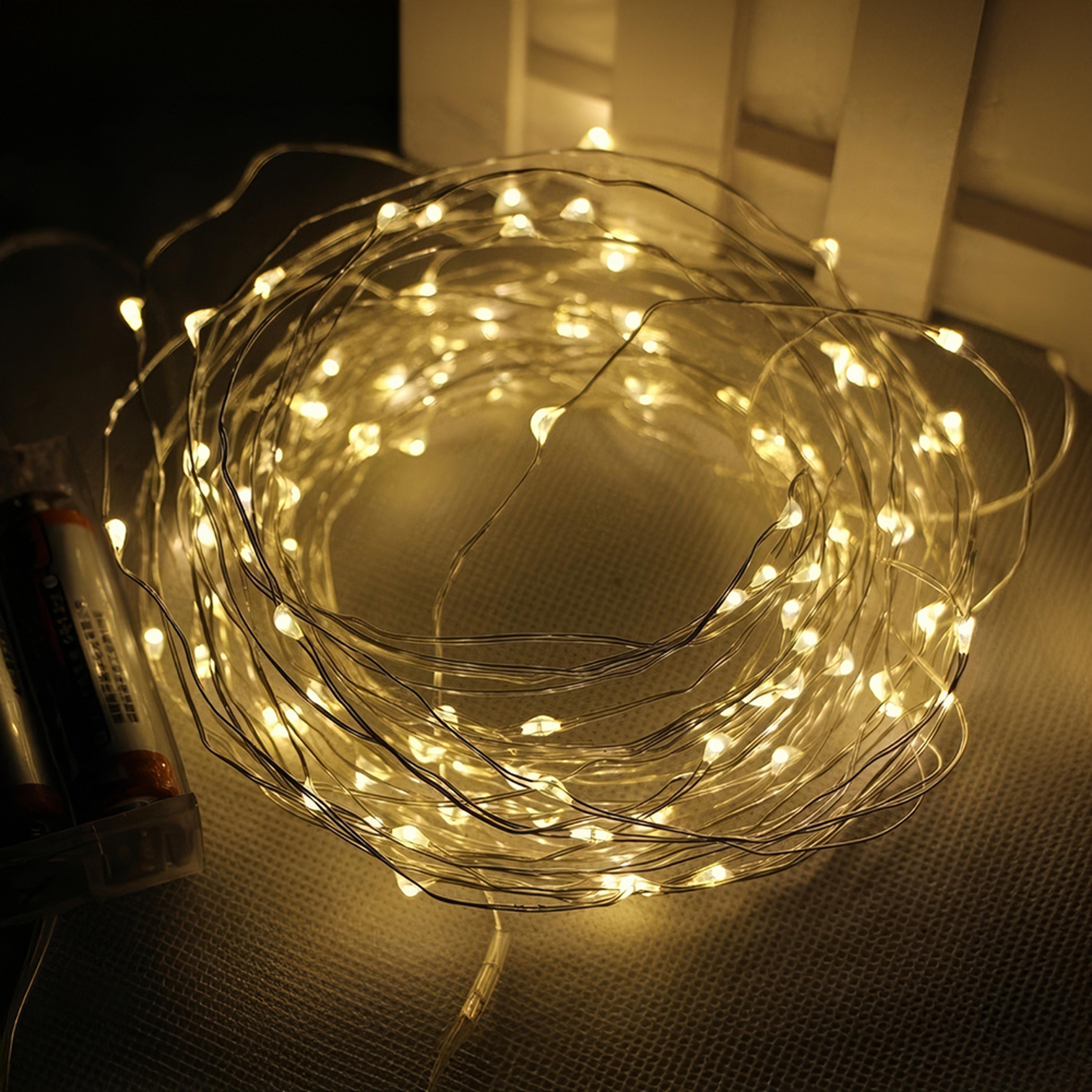 Гірлянда світлодіодна 5 м на батарейках 3xAA Білий теплий (WLS-H2188W5) - фото 2