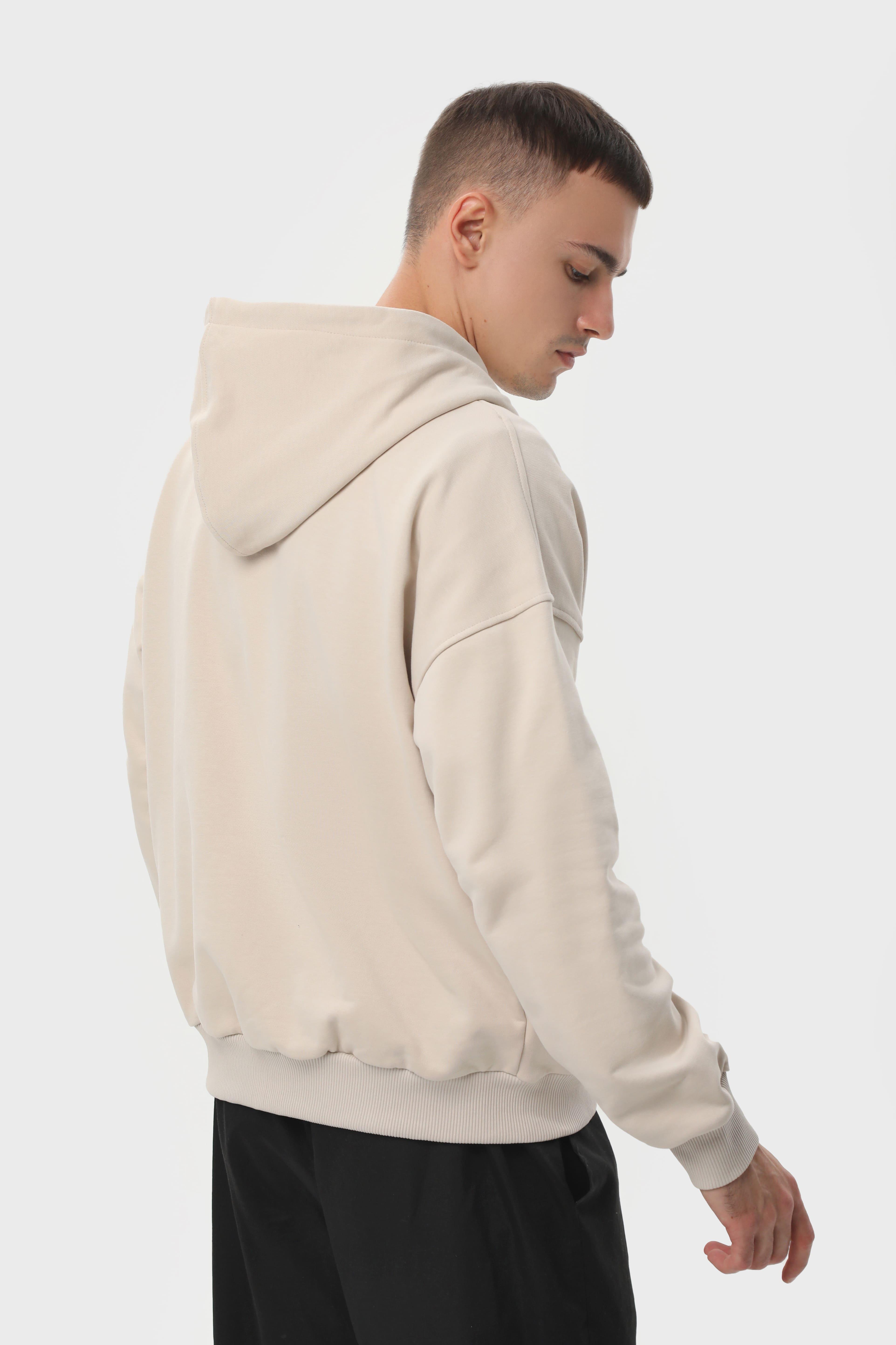 Худі на замку RAY LOSE U0409 UNISEX XXL Бежевий - фото 4 Худі на замку RAY LOSE U0409 UNISEX XXL Бежевий - фото 4