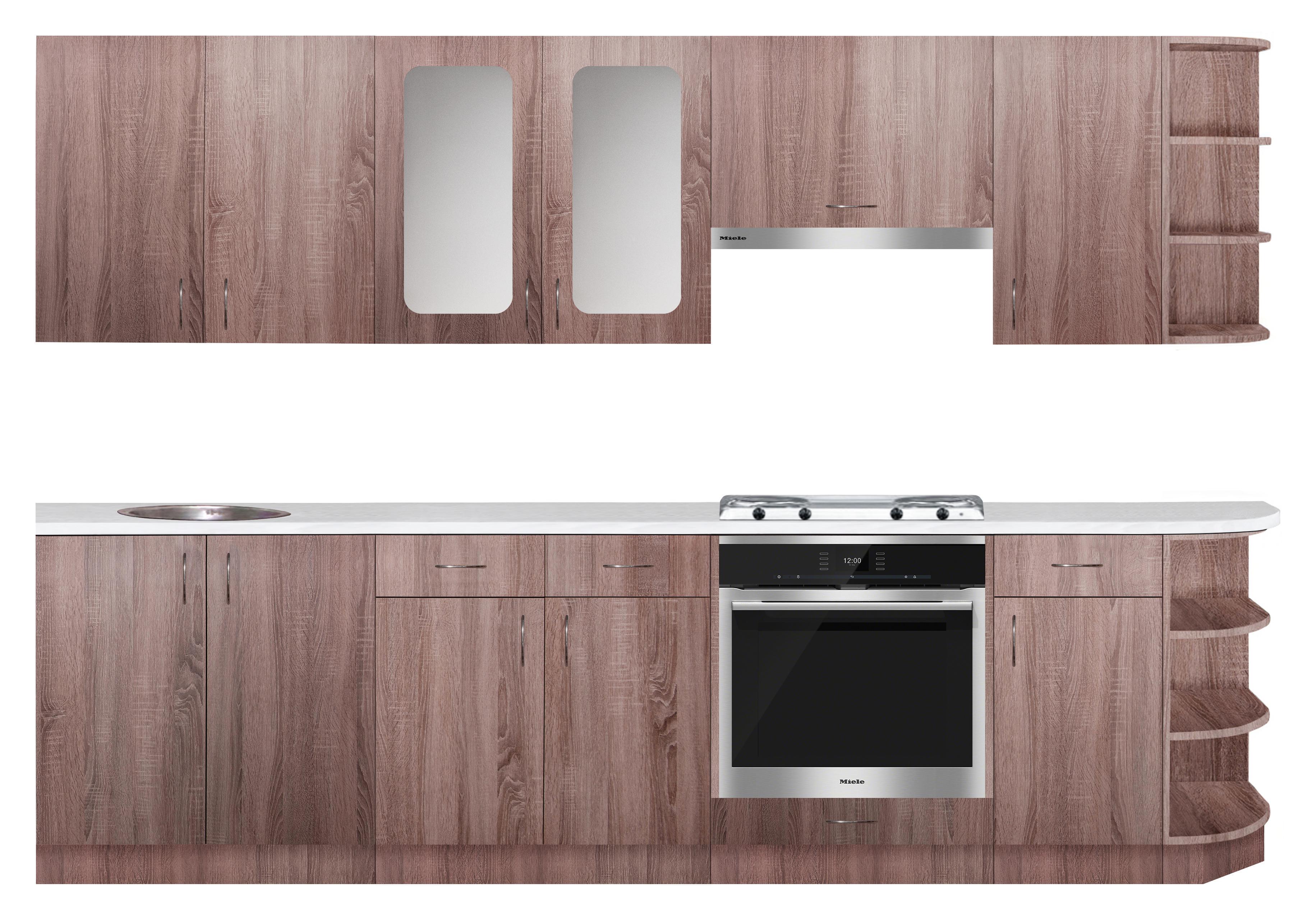 Кухня МАКСИ-МЕбель Lambordia экко 2,9 м Дуб трюфель (11286)