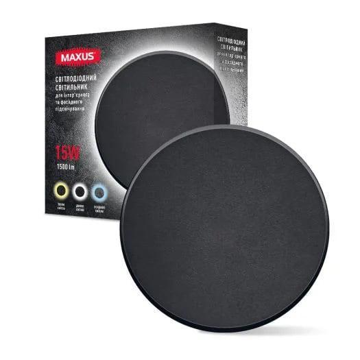 Светильник светодиодный накладной Maxus MWL 15W 3CCT IP65 BL Circle Черный (00000023299)