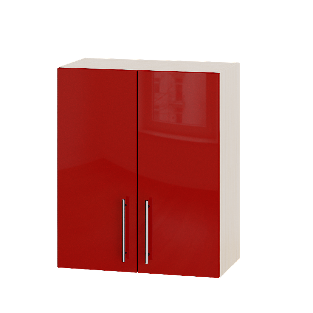 Шкаф верхний Эверест Модерн модуль Верх В10-600 60х30х72 см Красный глянец/Дуб Молочный (04912) - фото 1