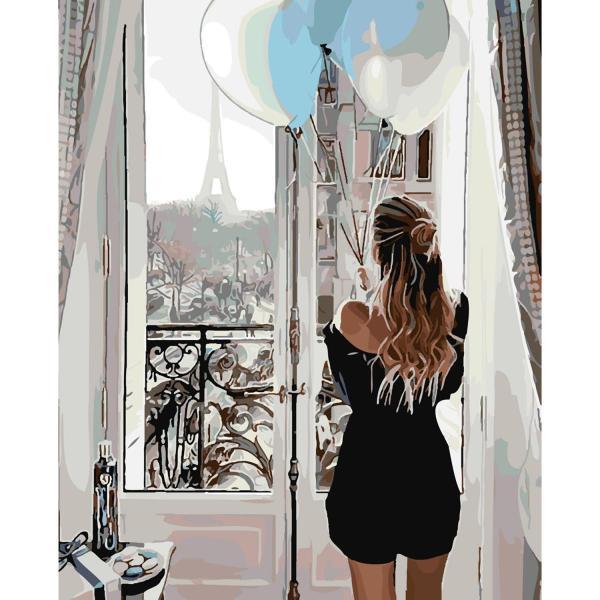 Картина по номерам Strateg Люди Утро в День Рождения 40х50 см в термопакете (SY6276-mt)