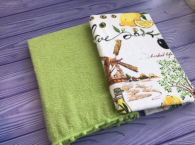 Набор кухонных полотенец By-sonya Freecoton Kitchen towl Olive 40х60 см хлопок 9983784 2 шт. Разноцветный (DR014260)