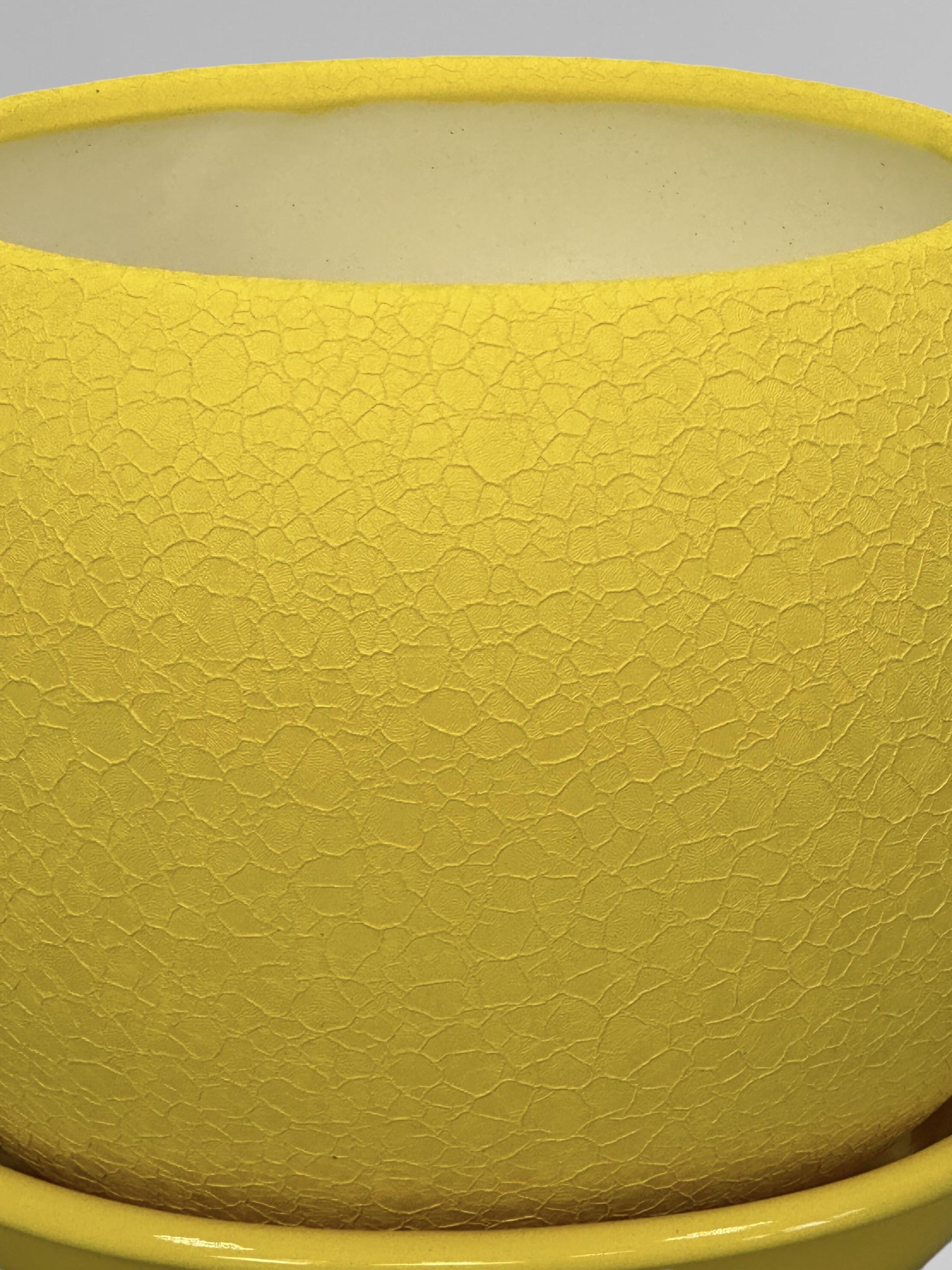 Горщик для квітів керамічний Куля шовк 1,4 л Жовтий (Г01015) - фото 3 Горщик для квітів керамічний Куля шовк 1,4 л Жовтий (Г01015) - фото 3