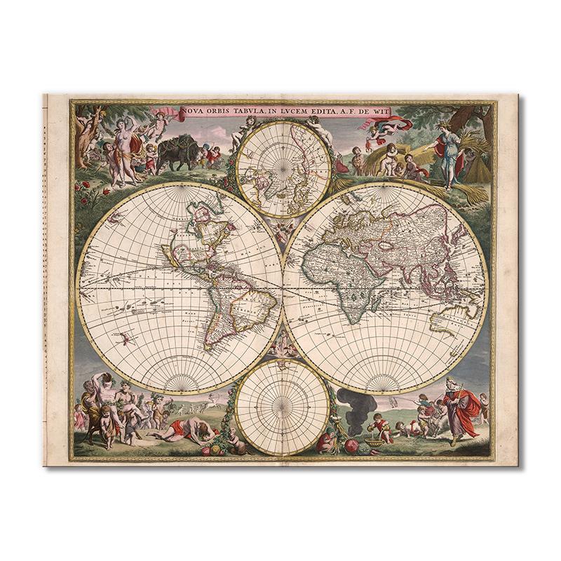 Винтажная карта NOVA ORBIS TABVALA 1670 1 модуль 50x75 см