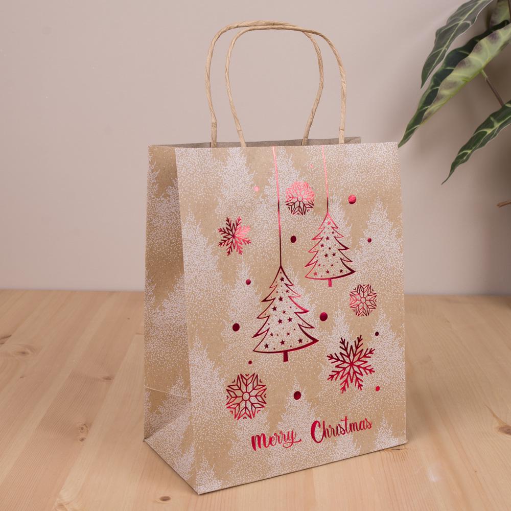 Подарочный пакет крафт микс Merry christmas подвески 23х18х9 см (1042-8) Подарочный пакет крафт микс Merry christmas подвески 23х18х9 см (1042-8)