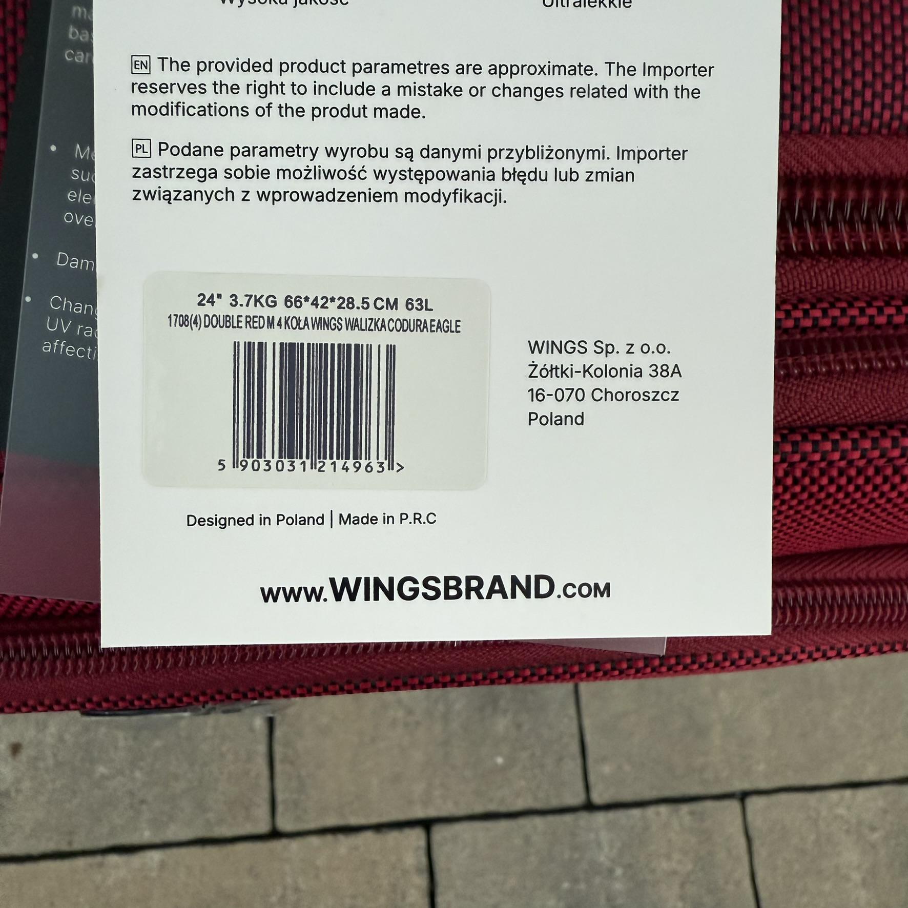 Валіза тканинна Wings 1708 на 4 колесах M Бордовий (30485144) - фото 8 Валіза тканинна Wings 1708 на 4 колесах M Бордовий (30485144) - фото 8