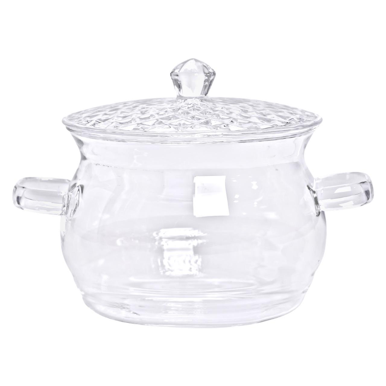 Каструля скляна з кришкою жаростійка 2 л Прозорий (HP-33-1)