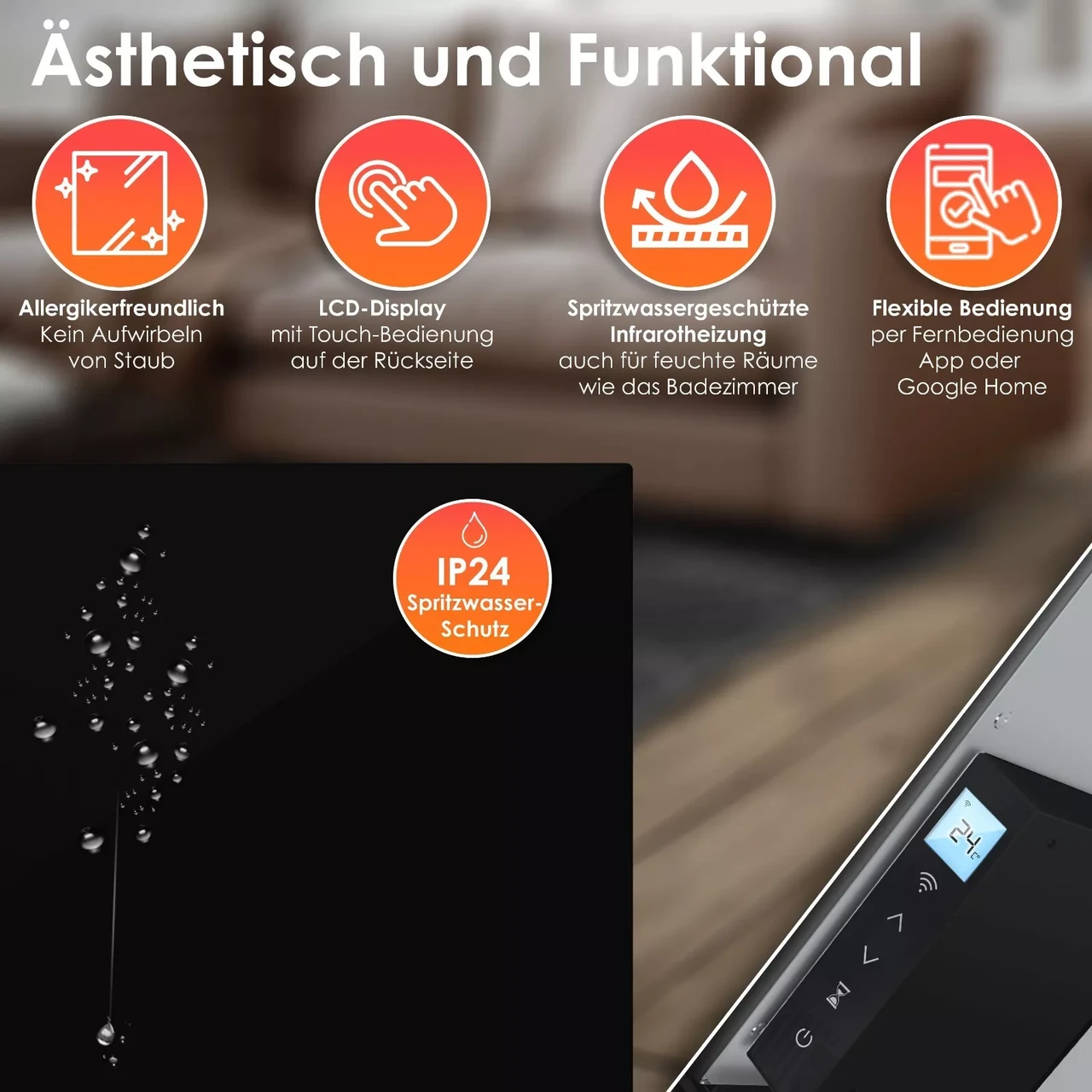 Инфракрасный обогреватель KESSER 350 Вт 50°C (225845498230sc-350) - фото 5