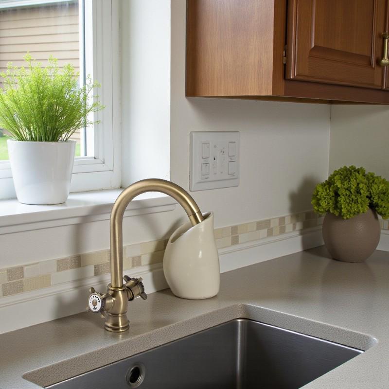 Змішувач для кухні Zerix Z41325-2 високий двовентильний цинковий сплав Бронза (b-ZX0511) - фото 2 Змішувач для кухні Zerix Z41325-2 високий двовентильний цинковий сплав Бронза (b-ZX0511) - фото 2