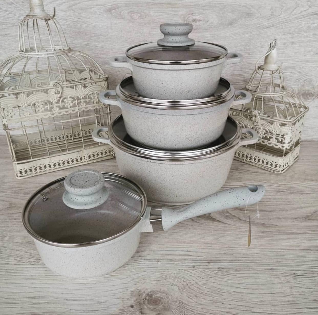 Набор котелков Edenberg с мраморным покрытием 8 пр. (EB-9182)