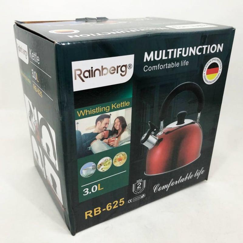 Чайник Rainberg RB-625 нержавіюча сталь зі свистком 3 л Red (26202616) - фото 11