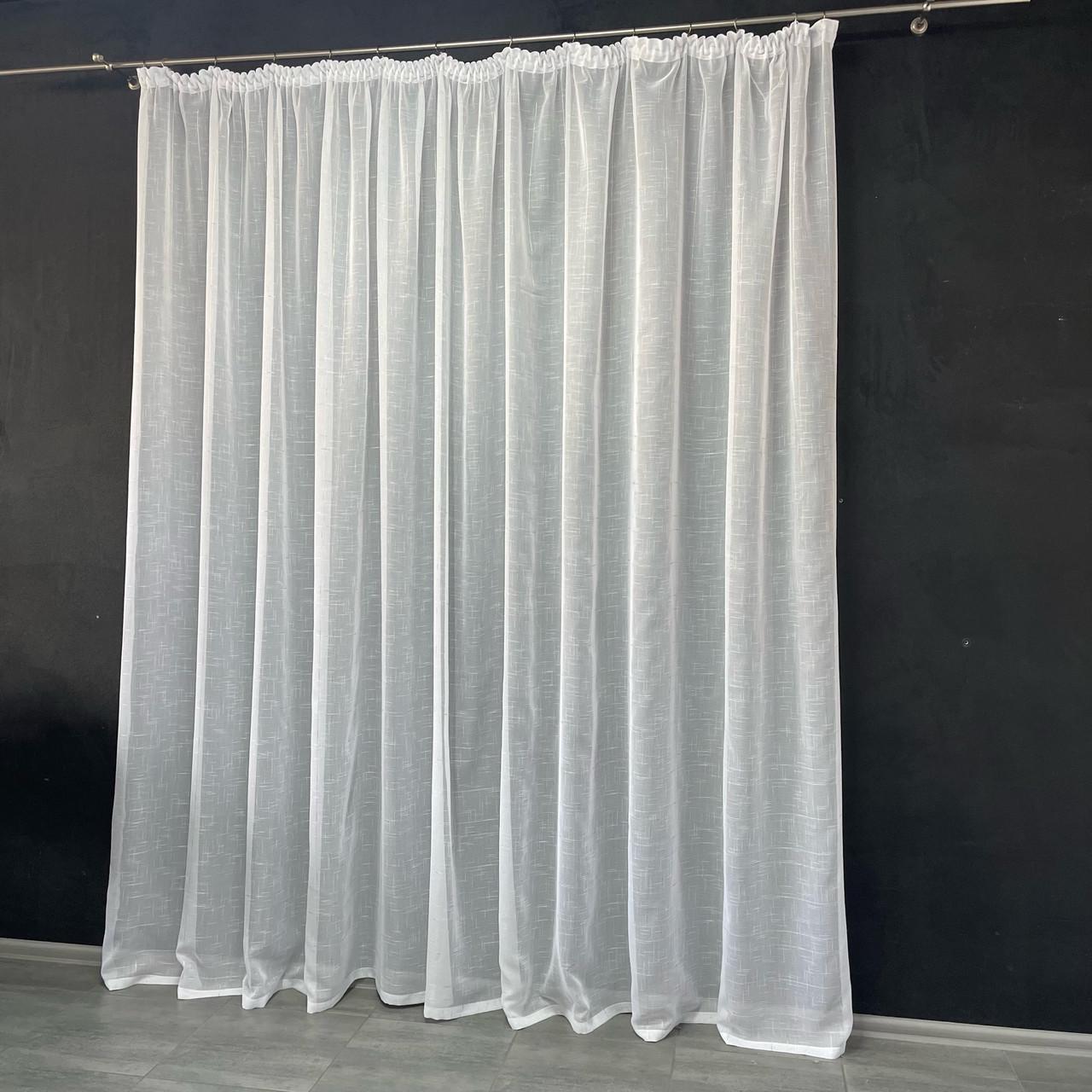 Гардины для зала 300х270 см Белый с серебряной нитью (1939512286)