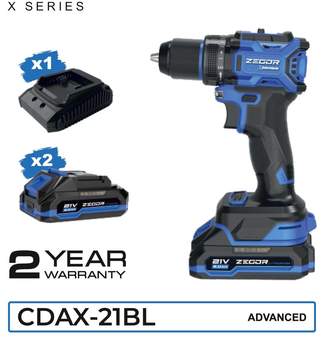 Шуруповерт аккумуляторный универсальный Zegor CDAX-21BL/21В/50 Нм/две скорости/2 батареи 21 В 2 Ач/Реверс/Подсветка - фото 11 Шуруповерт аккумуляторный универсальный Zegor CDAX-21BL/21В/50 Нм/две скорости/2 батареи 21 В 2 Ач/Реверс/Подсветка - фото 11