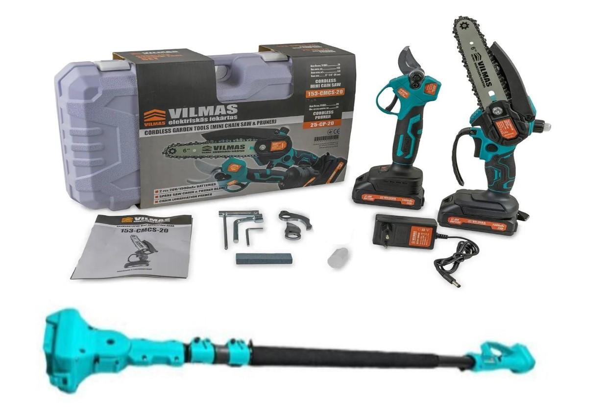 Набір акумуляторного інструменту міні-пила VILmAS 153-CMCS-20/секатор VILmAS 25-CP-20/подовжувач VS'3000 (30775832)