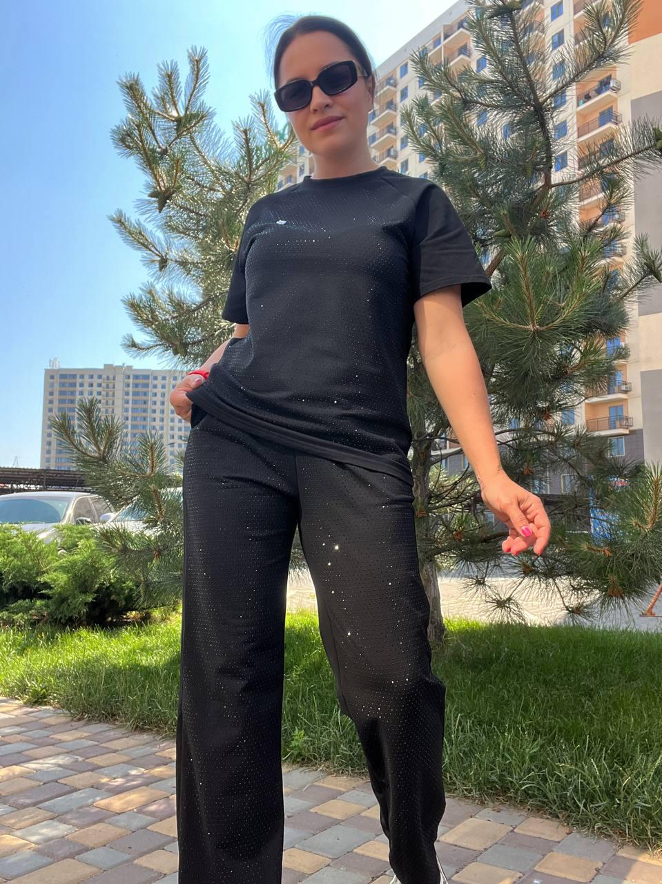 Костюм женский YUJIE YISHANG 7162 футболка и брюки XL Черный (2214) - фото 5