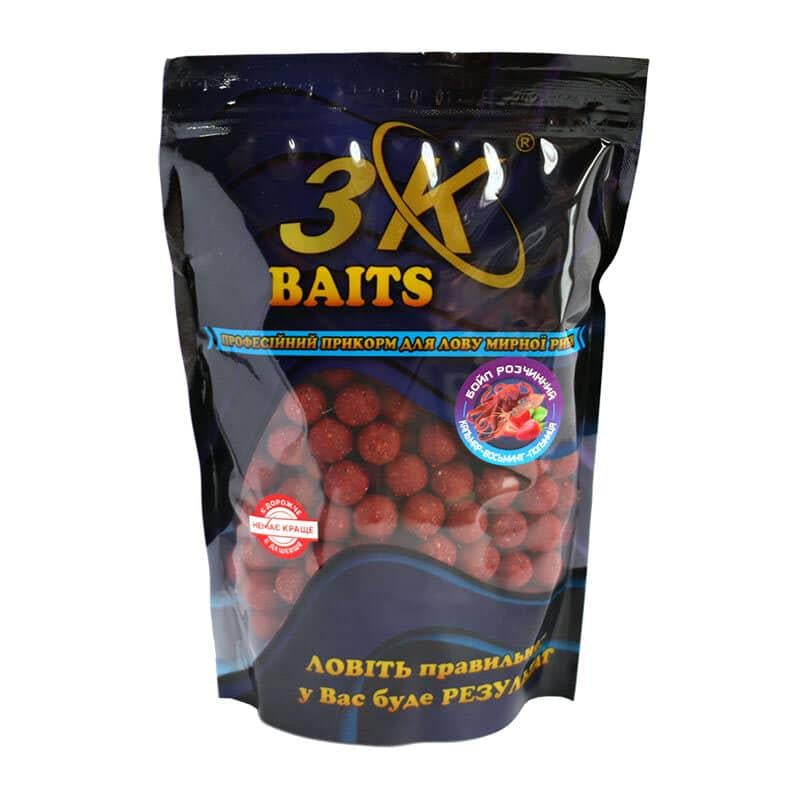 Бойл растворимый 3KBaits Кальмар-осьминог-клубника 16 мм 800 г (3KB1165)