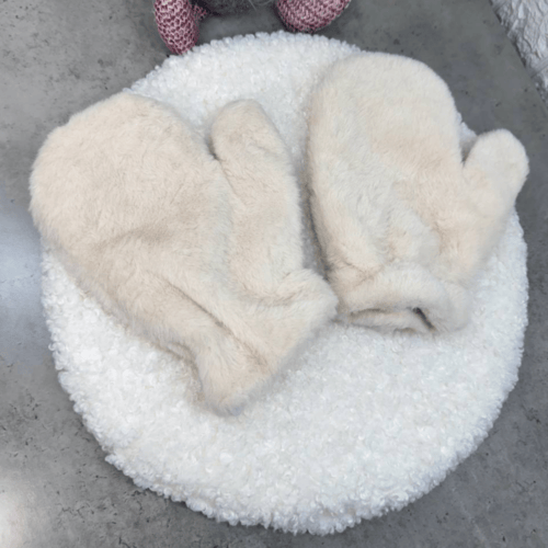 Перчатки женские зимние теплые меховые One size Светло-бежевый (30111720)