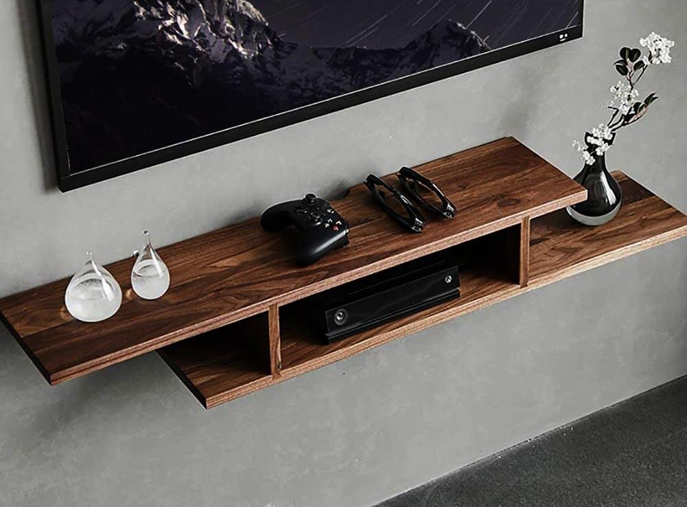 Полка для роутера из дерева Илистер 120 Капучино (ПВР-122109)