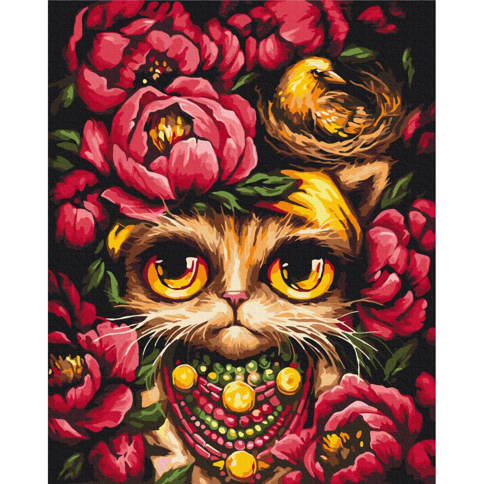 Картина за номерами Brushme Зажурена Киця BS54144 40x50 см (RLT48052)