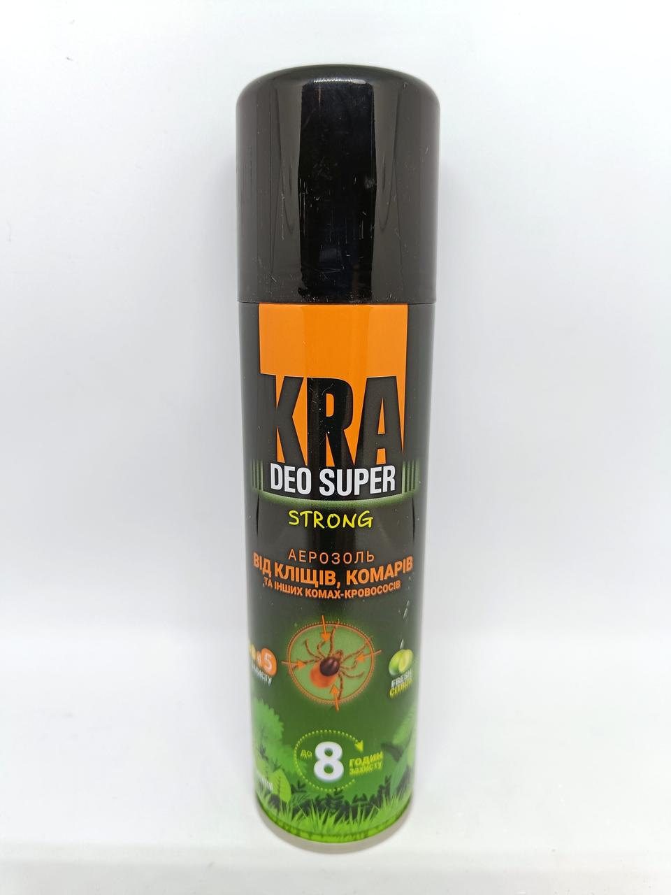 Аэрозоль от комаров мошек и других насекомых-кровососов KRA deo super Strong 150 мл