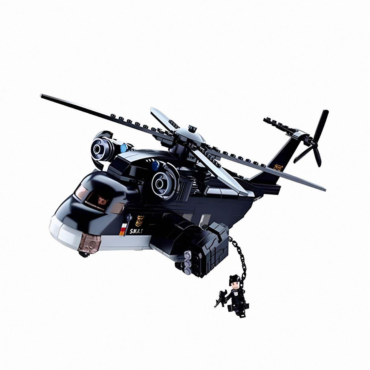 Конструктор Sluban M38-B0775 Полицейский вертолет и машина с фигурками 830 деталей