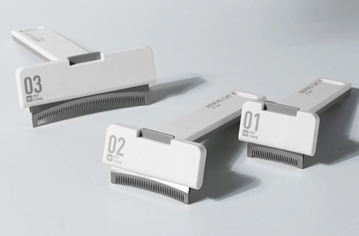 Фурминатор для кошек и собак Nerve Cat закругленный с кнопкой очистки L (2090544205) - фото 9