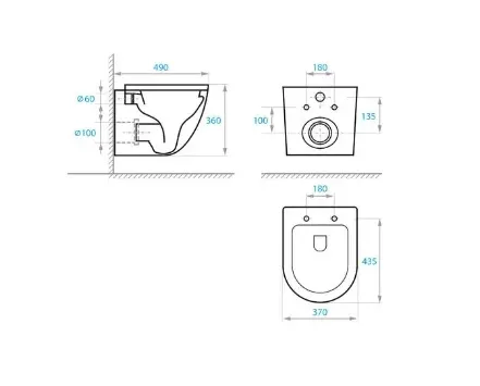 Установка Geberit Duofix Delta/унитаз Koller Pool Round Smart Rimless Tornado 3.0 (458.126.00.1+RN-0490-RQ3) - фото 5